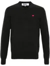 Comme Des Garçons Play Heart-patch Wool Jumper In Grey