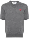 Comme Des Garçons Play Heart-patch Wool Jumper In Grey