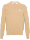 Comme Des Garçons Play Heart-patch Wool Jumper In Neutrals