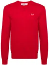Comme Des Garçons Play Heart-patch Wool Jumper In Red
