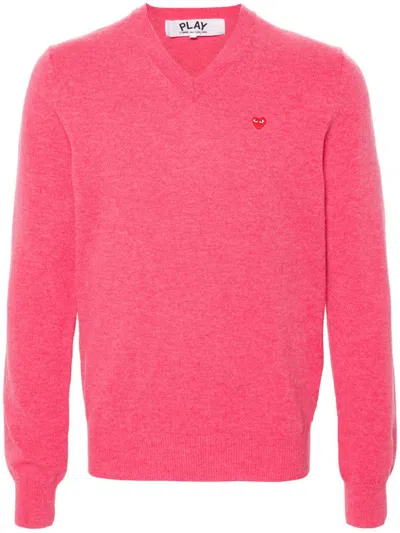Comme Des Garçons Play Pullover Mit Herz-patch In Rosa