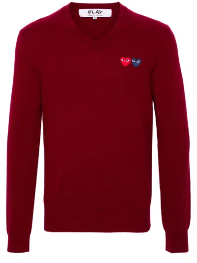 Comme Des Garçons Play Pullover Mit Herz-patch In Rot