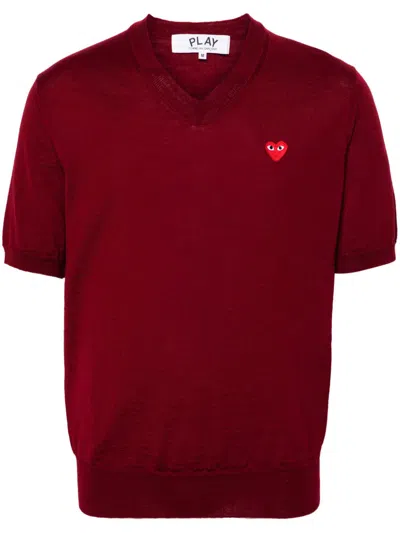 Comme Des Garçons Play Pullover Mit Herz-patch In Rot