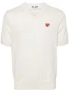 Comme Des Garçons Play Pullover Mit Herz-patch In Weiss