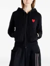 Comme Des Garçons Play Heart-patch Zip-fastening Hoodie In Black