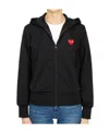 Comme Des Garçons Play Heart-patch Zip-up Hoodie In Black