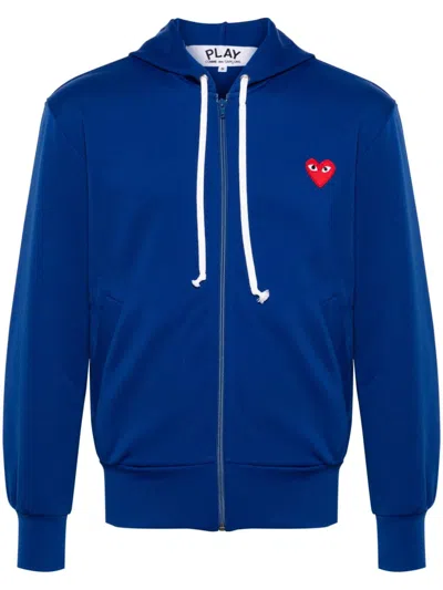 COMME DES GARÇONS PLAY HEART-APPLIQUÉ HOODIE