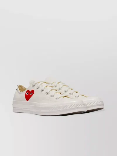 Comme Des Garçons Play Canvas Low-top Sneakers In White