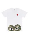 Comme Des Garçons Play Heart-print Camouflage T-shirt In White