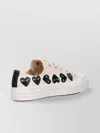 Comme Des Garçons Play Heart Print Canvas Low Top Sneakers In Grey