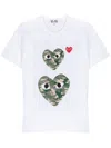 Comme Des Garçons Play Heart-print Cotton T-shirt In 白色