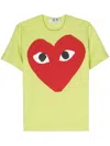Comme Des Garçons Play Heart-print Cotton T-shirt In Green