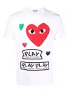 Comme Des Garçons Play Heart-print Cotton T-shirt In Multi