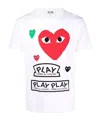 Comme Des Garçons Play Heart-print Cotton T-shirt In White
