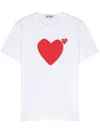 Comme Des Garçons Play White Double Hearts At Back T-shirt In White