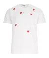 Comme Des Garçons Play T-shirt With Round Neck And Short Sleeves In White
