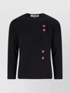 Comme Des Garçons Play Heart Print Crew Neck Short Sleeve Top In Black