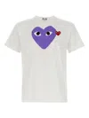 Comme Des Garçons Play Printed T-shirt And Logo Patch In White