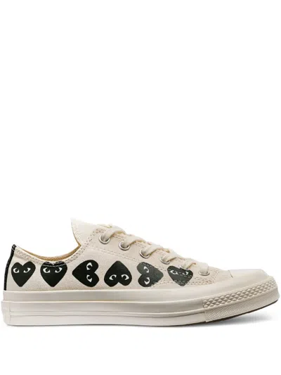 Comme Des Garçons Play Heart-print Low-top Sneakers In White
