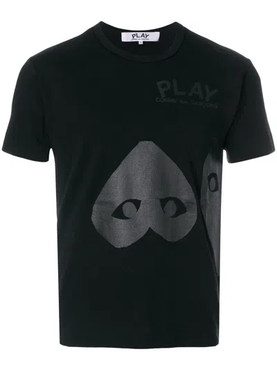 Comme Des Garçons Play Heart Print T-shirt In Black