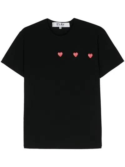 Comme Des Garçons Play T-shirt With Red Hearts In Orange