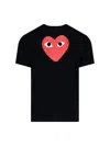 Comme Des Garçons Play Heart Print T-shirt In Black