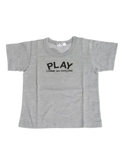 Comme Des Garçons Play Kids' Heart-print T-shirt In Gray