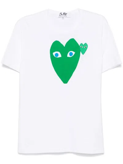 Comme Des Garçons Play T-shirt Mit Herz-print In White