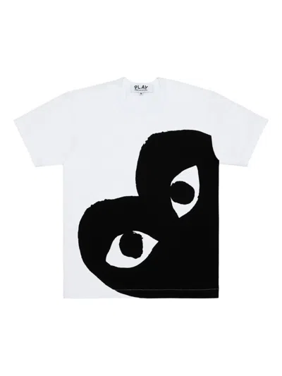 Comme Des Garçons Play Heart-print T-shirt In White