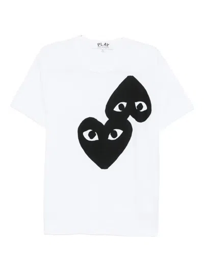Comme Des Garçons Play Heart-print T-shirt In White