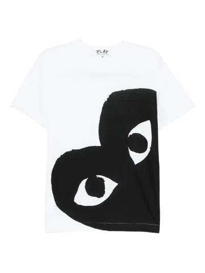 Comme Des Garçons Play Heart-print T-shirt In White