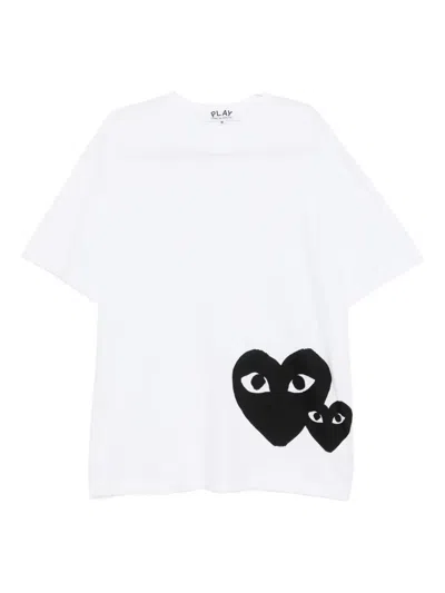 Comme Des Garçons Play Heart-print T-shirt In White