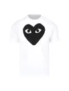 Comme Des Garçons Play Heart Print T-shirt In White