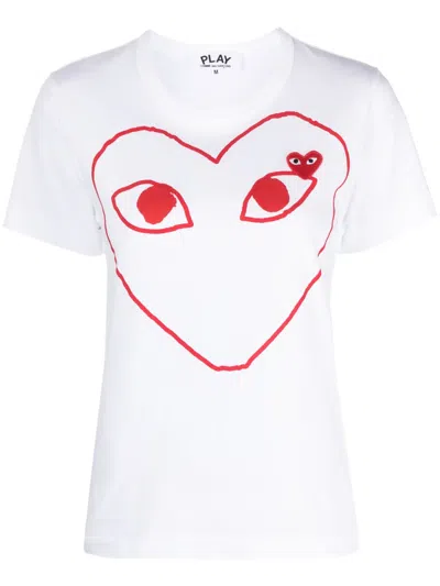 COMME DES GARÇONS PLAY HEART PRINT T-SHIRT,P1T09912964087
