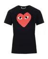 Comme Des Garçons Play Heart Printed Crewneck T-shirt In Black
