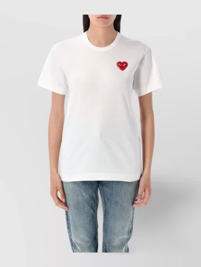 COMME DES GARÇONS PLAY HEART RHINESTONE T-SHIRT CREW NECK
