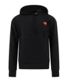 Comme Des Garçons Play Heart-print Pullover Hoodie In Black
