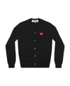 Comme Des Garçons Play Heart-shaped Knitted Cardigan In Black