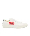 Comme Des Garçons Play Ivory Canvas Comme Des Garã§ons X Converse Sneakers In White