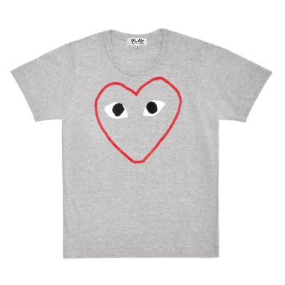 Comme Des Garçons Play Heart Sketch T-shirt In Gray