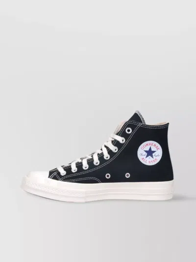 Comme Des Garçons Play Heart Stitched Canvas Low Top Sneakers In White