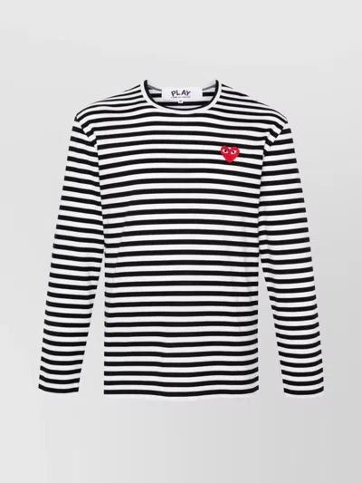 COMME DES GARÇONS PLAY HEART STRIPED LONG-SLEEVED T-SHIRT
