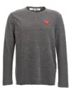 Comme Des Garçons Play Heart Sweater, Cardigans Gray In Gray