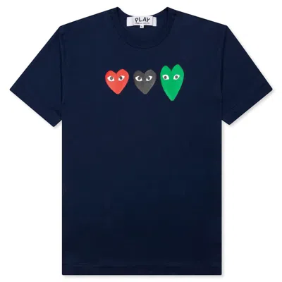 Pre-owned Comme Des Garçons Play Heart T-shirt In Navy Blue