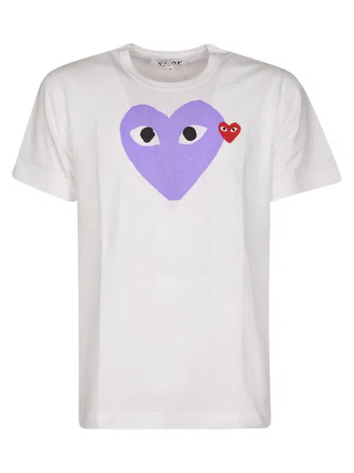 Comme Des Garçons Play Heart T-shirt In Purple