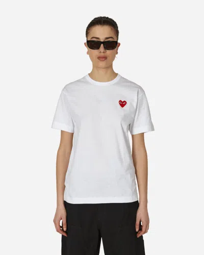 Comme Des Garçons Play Heart T-shirt In White