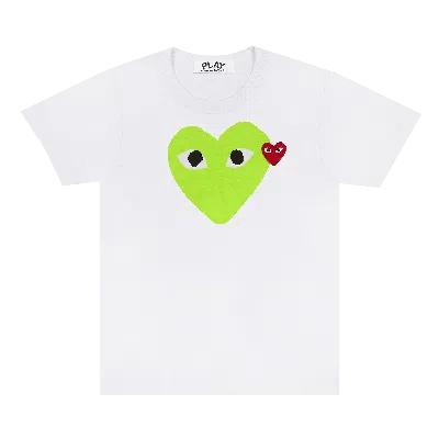 Pre-owned Comme Des Garçons Play Heart Tee 'green'