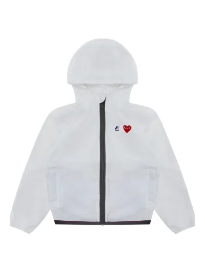Comme Des Garçons Play Kids' Heart Zip Jacket In Blue