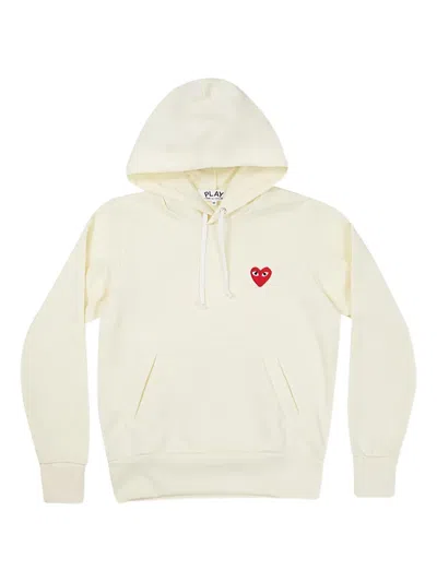 Comme Des Garçons Play 하트 로고 후디 In White
