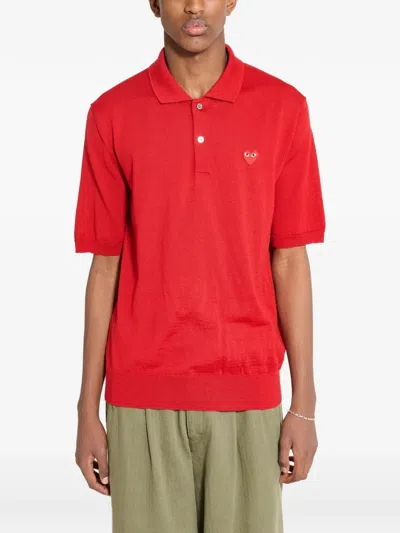 Comme Des Garçons Play Heart-logo T-shirt In Red